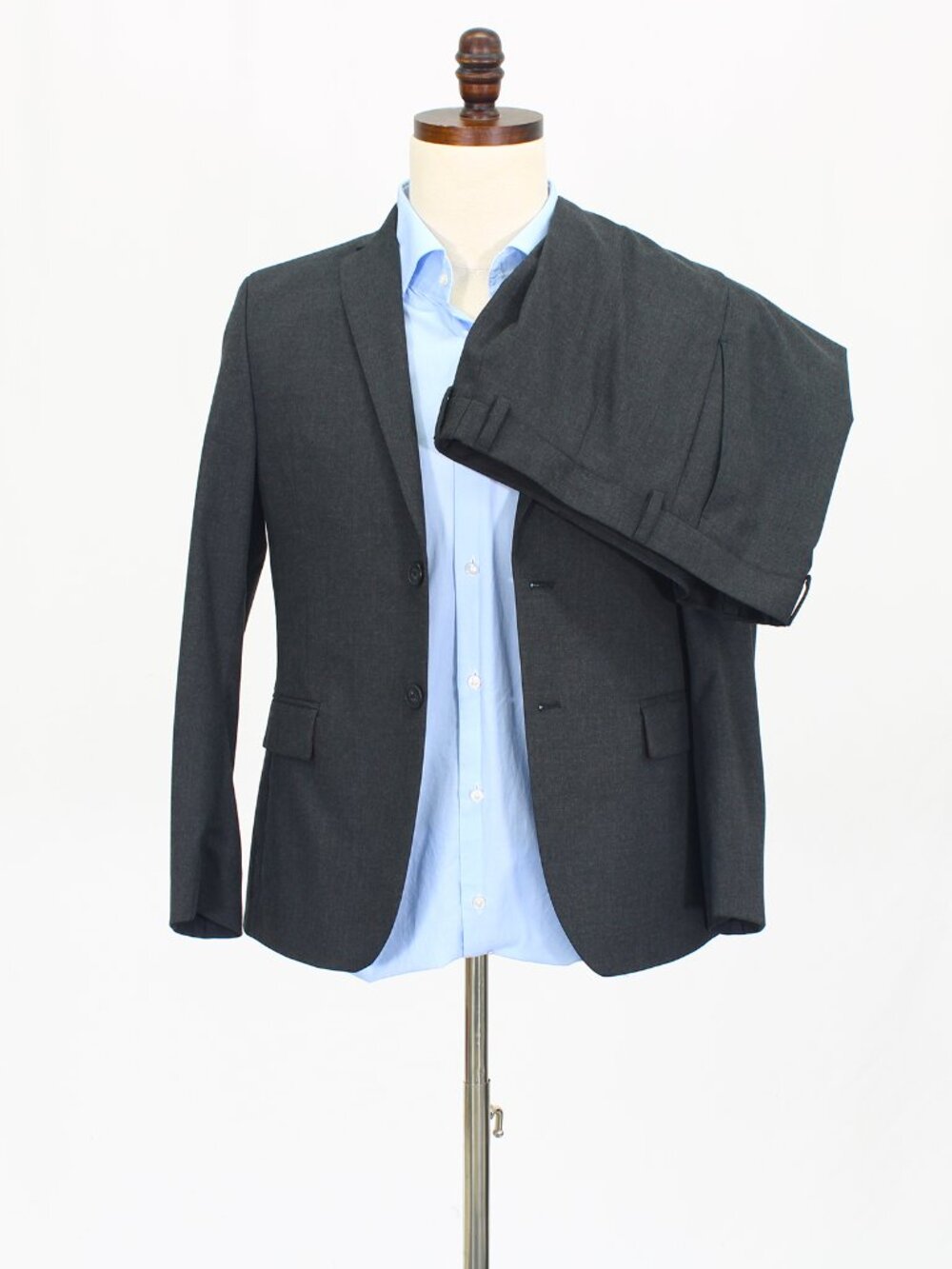 Joseph Abboud Youth 16 Adult 34S 32x29 Gray Full Suit 2-Button Solid R688